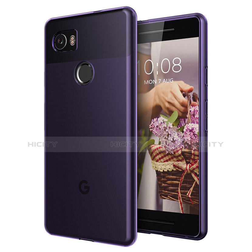 Cover TPU Trasparente Ultra Sottile Morbida per Google Pixel 2 XL Viola