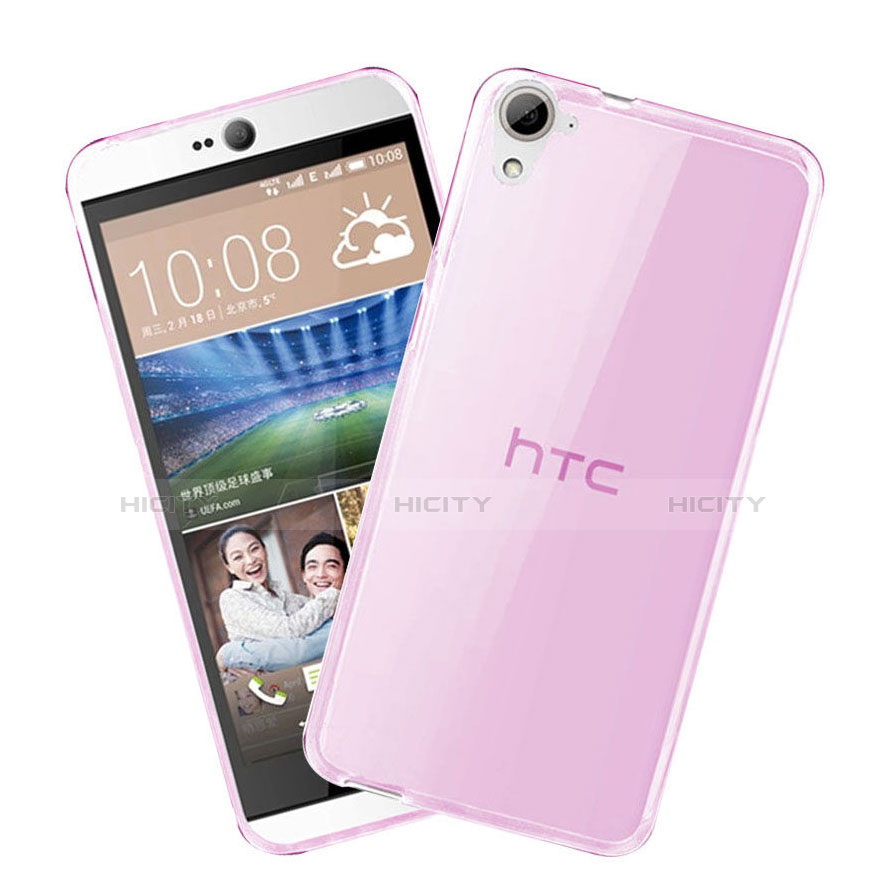 Cover TPU Trasparente Ultra Sottile Morbida per HTC Desire 826 826T 826W Rosa