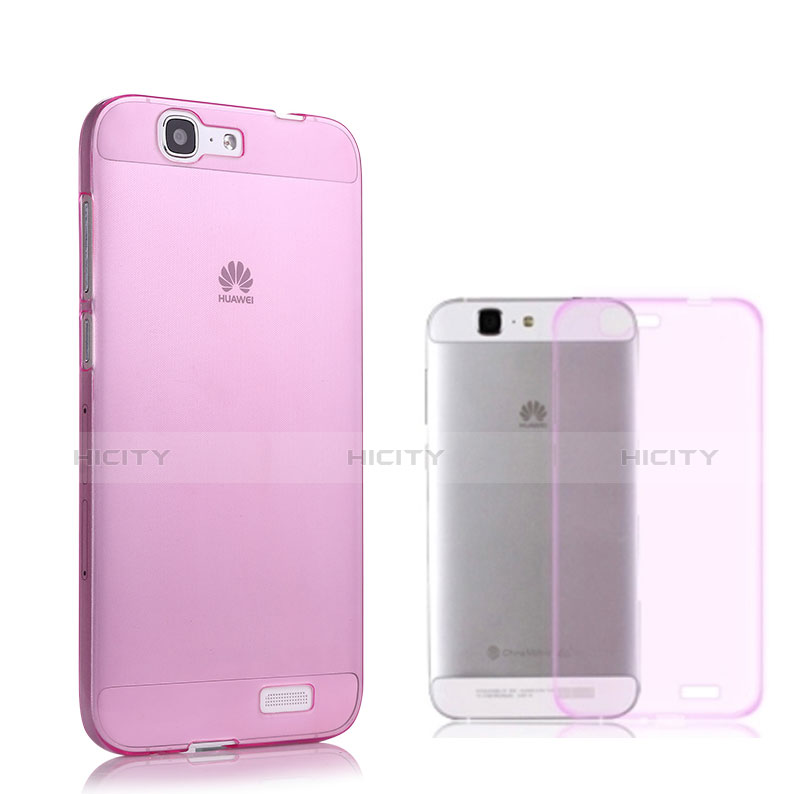 Cover TPU Trasparente Ultra Sottile Morbida per Huawei Ascend G7 Rosa