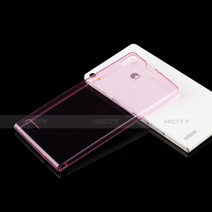 Cover TPU Trasparente Ultra Sottile Morbida per Huawei Ascend P6 Rosa
