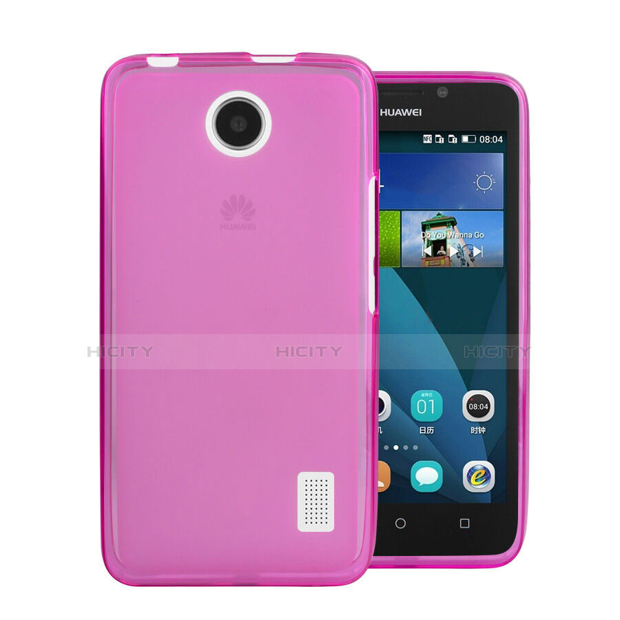 Cover TPU Trasparente Ultra Sottile Morbida per Huawei Ascend Y635 Dual SIM Rosa