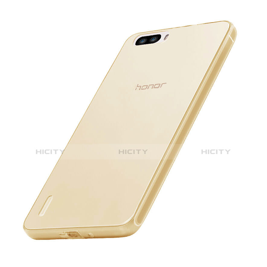 Cover TPU Trasparente Ultra Sottile Morbida per Huawei Honor 6 Plus Oro