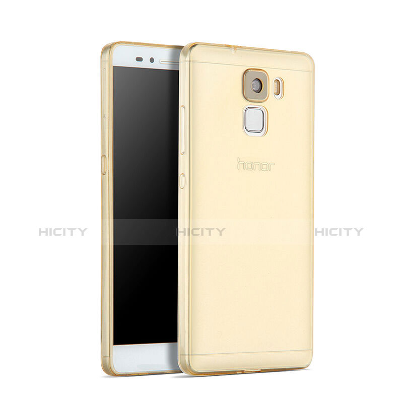 Cover TPU Trasparente Ultra Sottile Morbida per Huawei Honor 7 Dual SIM Oro