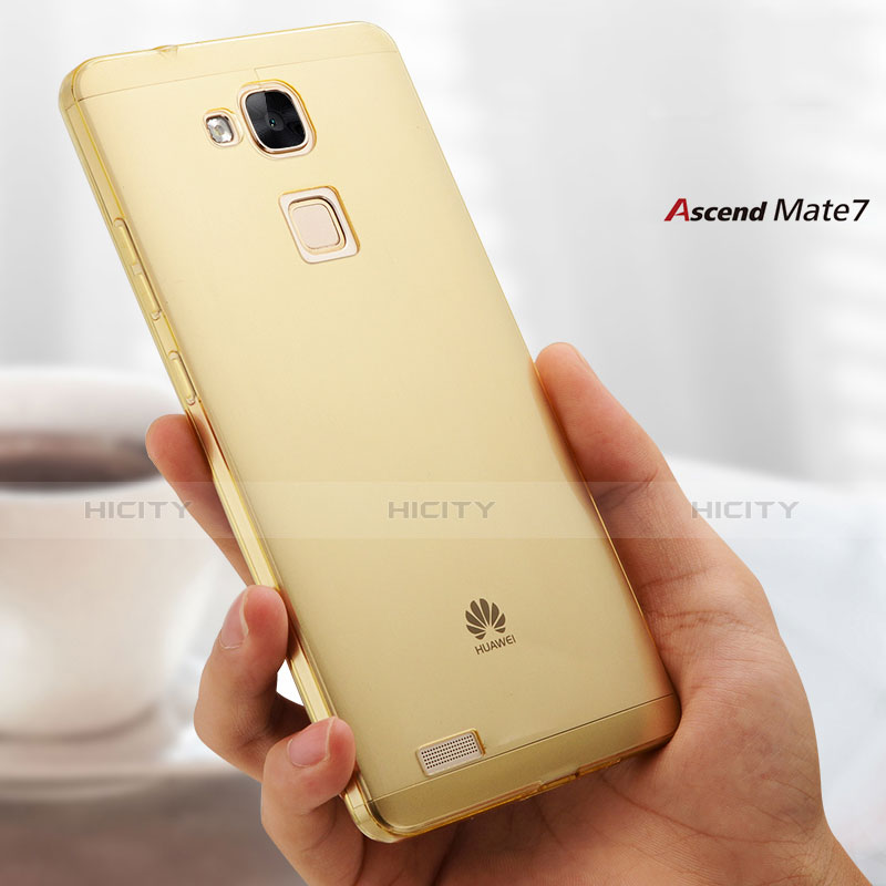 Cover TPU Trasparente Ultra Sottile Morbida per Huawei Mate 7 Oro
