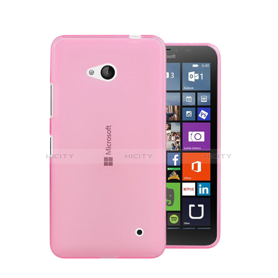 Cover TPU Trasparente Ultra Sottile Morbida per Microsoft Lumia 640 Rosa