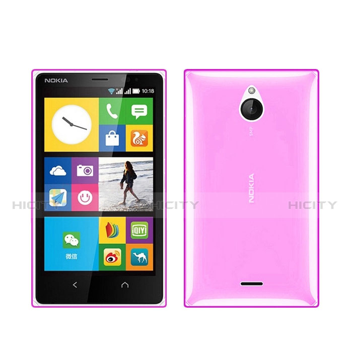 Cover TPU Trasparente Ultra Sottile Morbida per Nokia X2 Dual Sim Rosa
