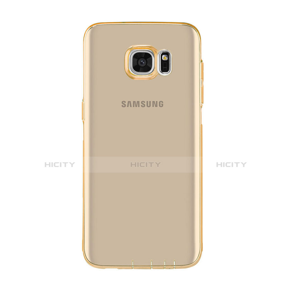 Cover TPU Trasparente Ultra Sottile Morbida per Samsung Galaxy S7 Edge G935F Oro