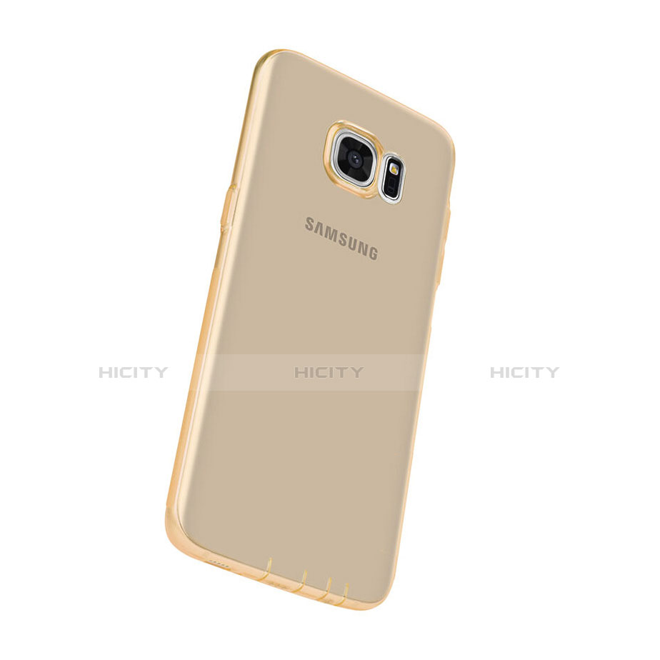 Cover TPU Trasparente Ultra Sottile Morbida per Samsung Galaxy S7 Edge G935F Oro