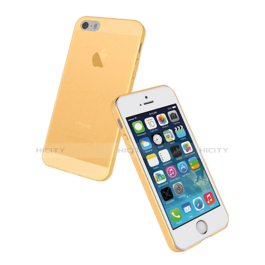 Cover Ultra Slim Trasparente Morbida Opaca per Apple iPhone 5 Oro