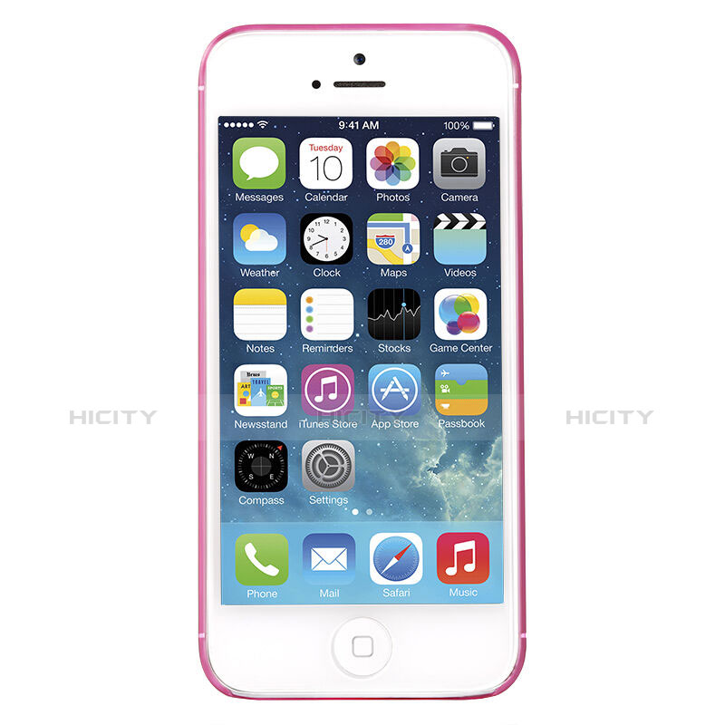 Cover Ultra Slim Trasparente Rigida Opaca per Apple iPhone 5 Rosa Caldo