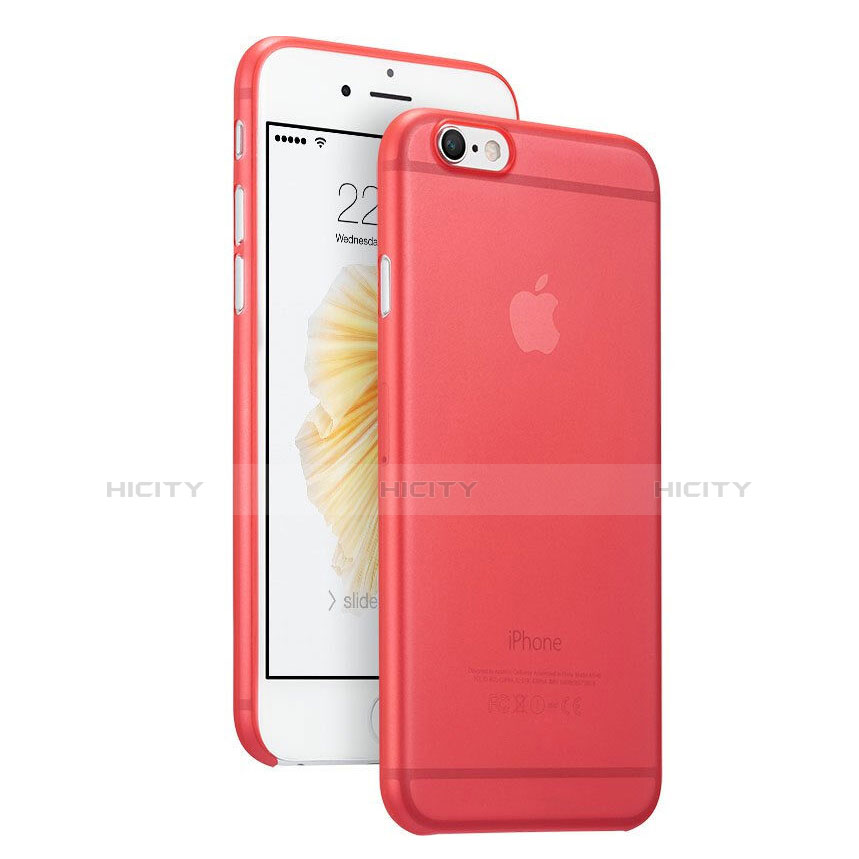 Cover Ultra Slim Trasparente Rigida Opaca per Apple iPhone 6 Plus Rosso