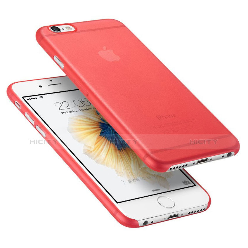 Cover Ultra Slim Trasparente Rigida Opaca per Apple iPhone 6 Plus Rosso