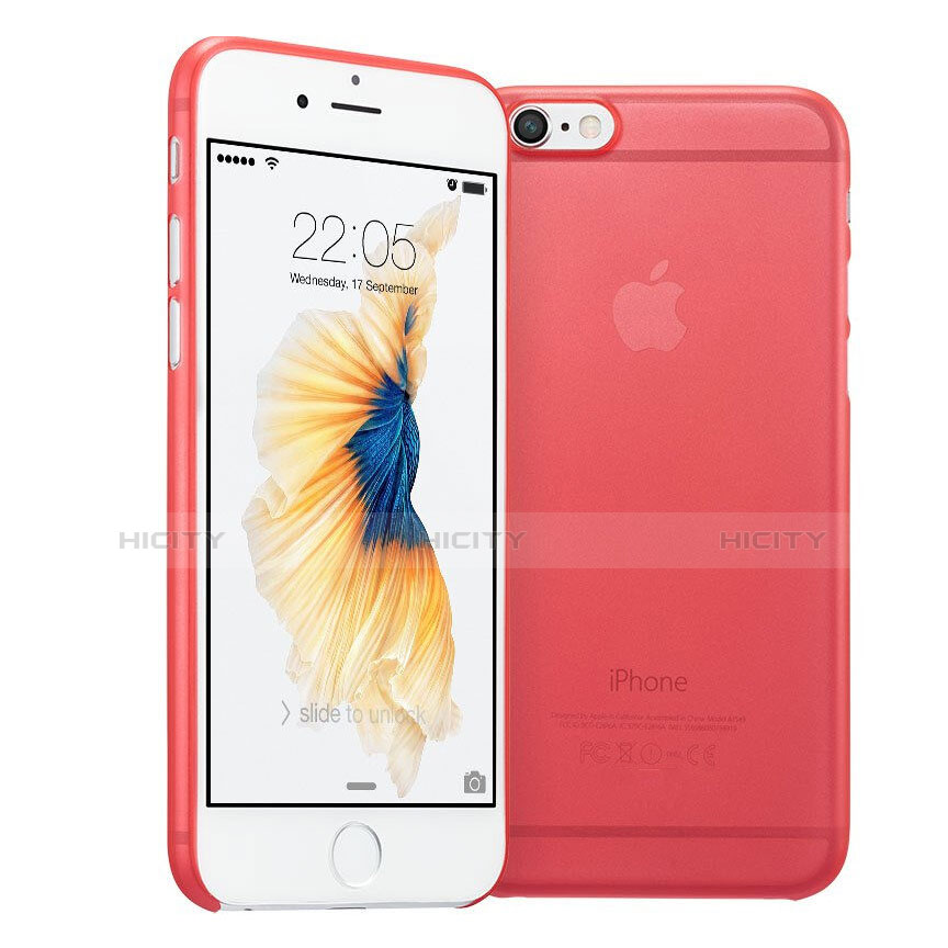 Cover Ultra Slim Trasparente Rigida Opaca per Apple iPhone 6 Rosso