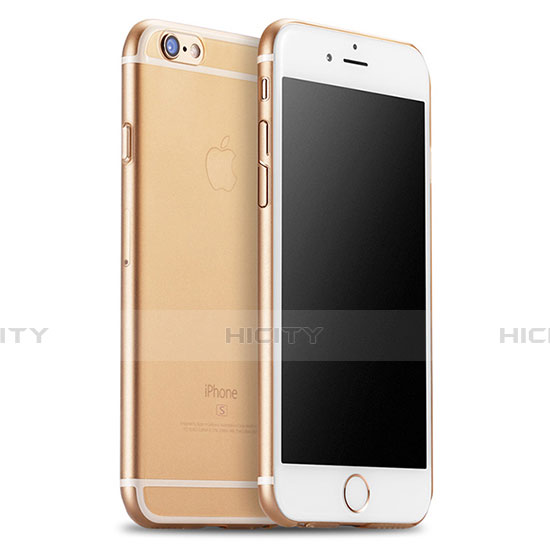 Cover Ultra Slim Trasparente Silicone Opaca per Apple iPhone 6S Plus Oro