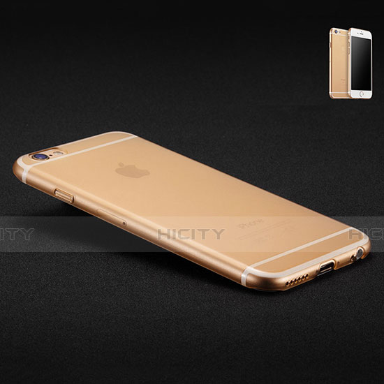 Cover Ultra Slim Trasparente Silicone Opaca per Apple iPhone 6S Plus Oro