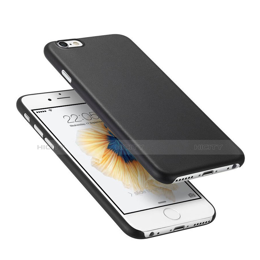 Cover Ultra Sottile Plastica Rigida Opaca G02 per Apple iPhone 6 Nero