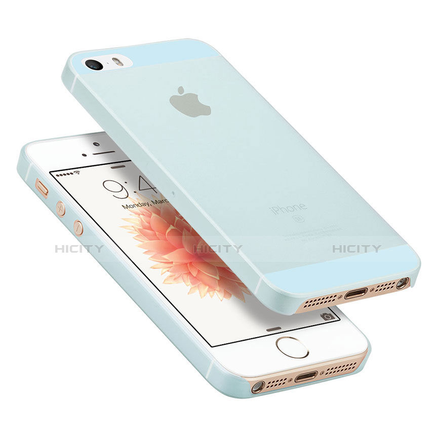 Cover Ultra Sottile Trasparente Rigida Opaca per Apple iPhone SE Blu