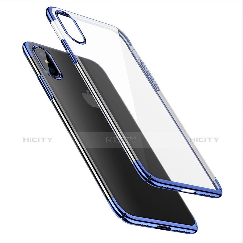 Cover Ultra Sottile Trasparente Rigida per Apple iPhone X Blu