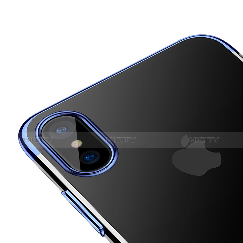 Cover Ultra Sottile Trasparente Rigida per Apple iPhone X Blu