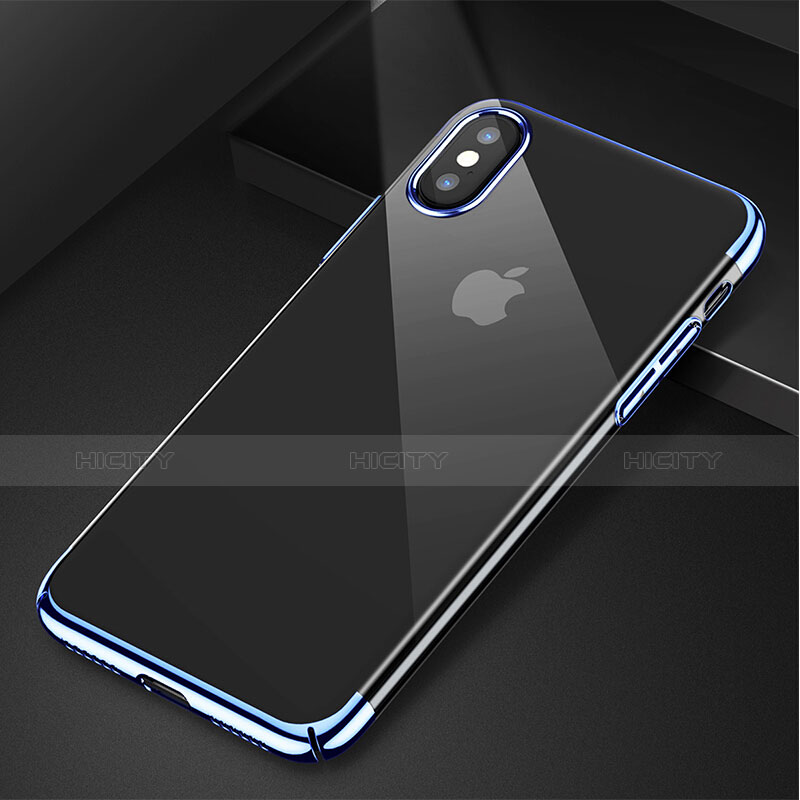 Cover Ultra Sottile Trasparente Rigida per Apple iPhone X Blu