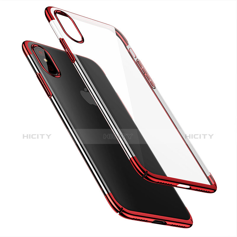 Cover Ultra Sottile Trasparente Rigida per Apple iPhone X Rosso
