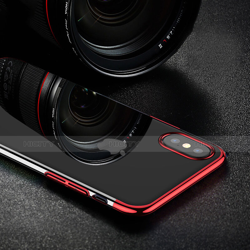 Cover Ultra Sottile Trasparente Rigida per Apple iPhone X Rosso