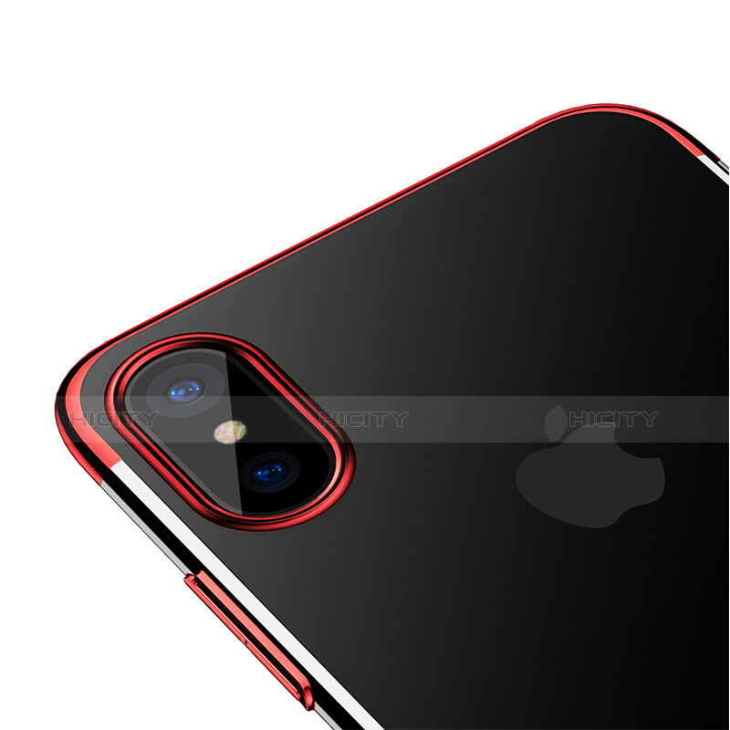 Cover Ultra Sottile Trasparente Rigida per Apple iPhone Xs Rosso