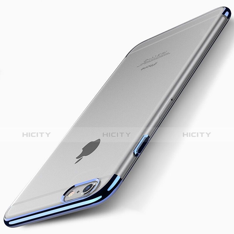 Cover Ultra Sottile Trasparente Rigida T01 per Apple iPhone 6 Plus Blu