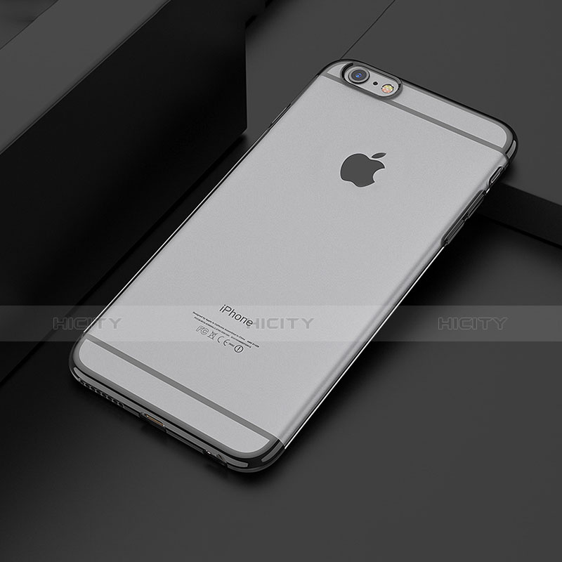 Cover Ultra Sottile Trasparente Rigida T01 per Apple iPhone 6 Plus Nero