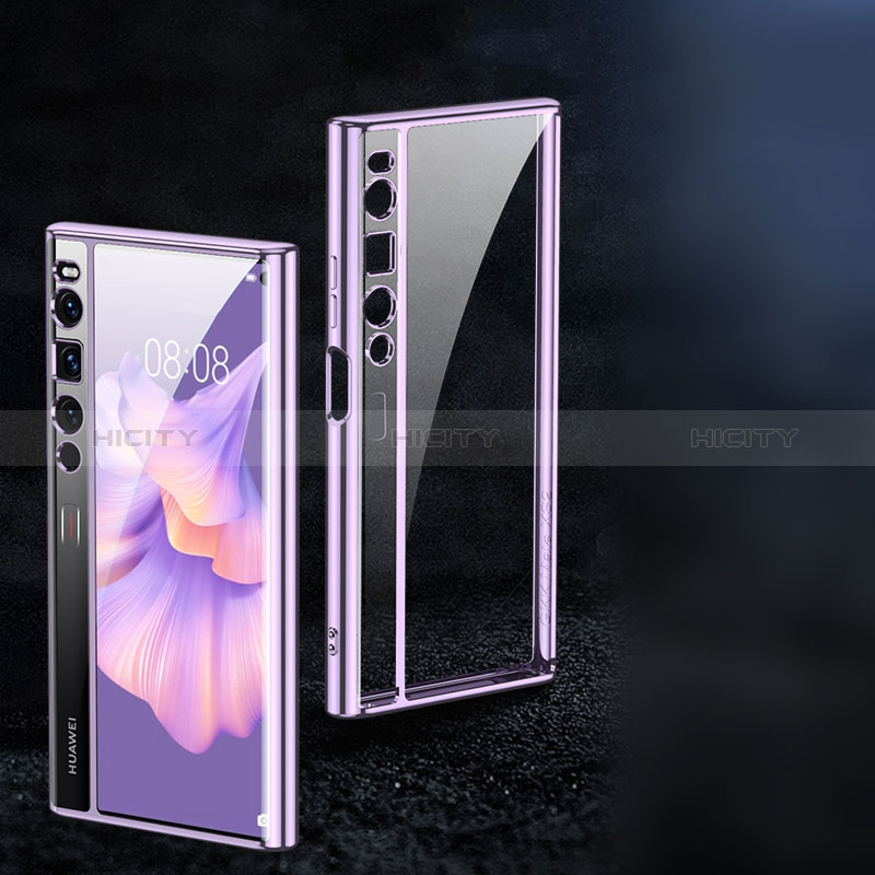 Custodia Crystal Trasparente Rigida Cover AC1 per Huawei Mate Xs 2 Viola