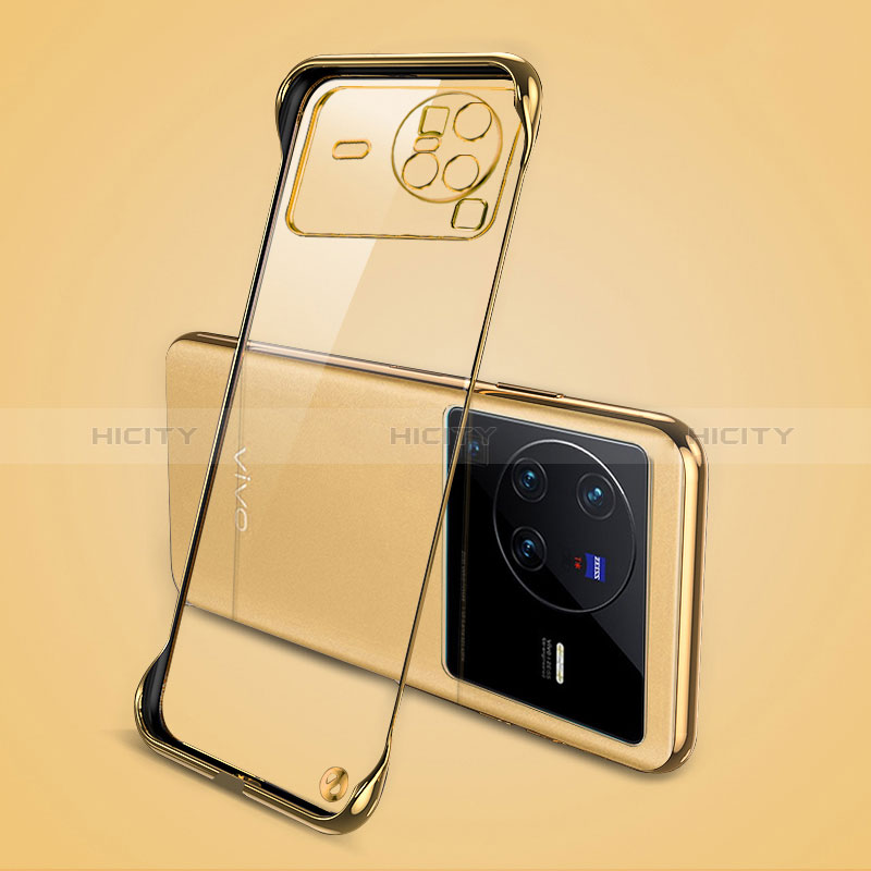 Custodia Crystal Trasparente Rigida Senza Cornice Cover H01 per Vivo X80 Pro 5G Oro