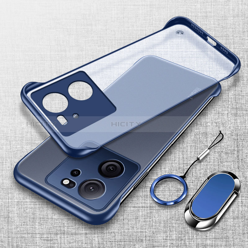 Custodia Crystal Trasparente Rigida Senza Cornice Cover H01 per Xiaomi Mi 13T 5G Blu