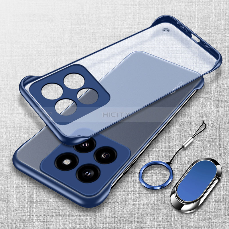 Custodia Crystal Trasparente Rigida Senza Cornice Cover H01 per Xiaomi Mi 14 5G Blu
