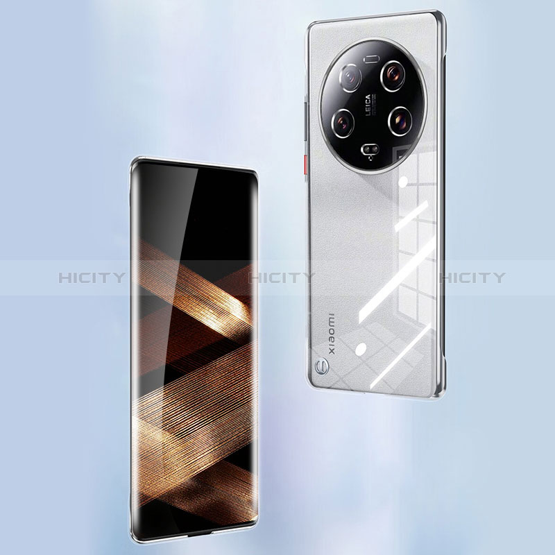 Custodia Crystal Trasparente Rigida Senza Cornice Cover H03 per Xiaomi Mi 13 Ultra 5G Argento