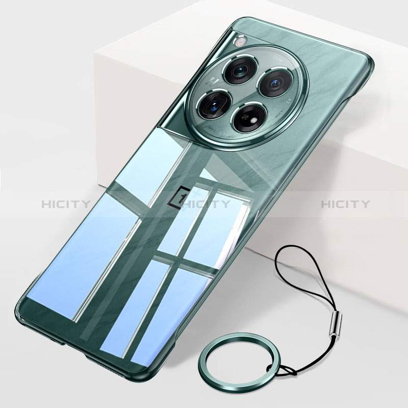 Custodia Crystal Trasparente Rigida Senza Cornice Cover per OnePlus 12 5G Verde