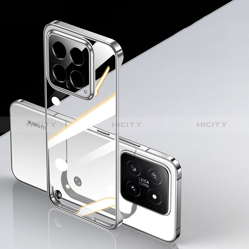 Custodia Crystal Trasparente Rigida Senza Cornice Cover per Xiaomi Mi 14 Pro 5G Argento