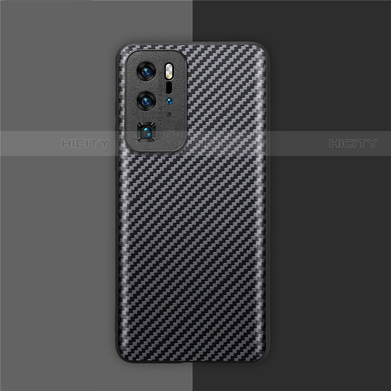 Custodia Fibra di Carbonio Lusso Morbida Spigato Cover per Huawei P40 Pro