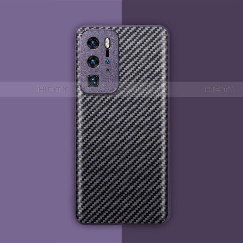 Custodia Fibra di Carbonio Lusso Morbida Spigato Cover per Huawei P40 Pro