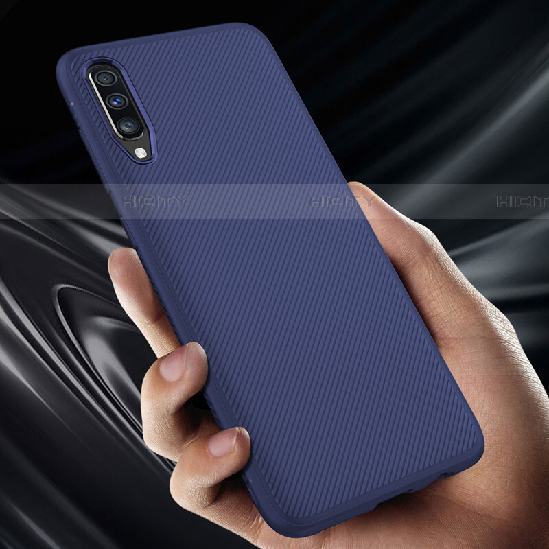 Custodia Fibra di Carbonio Lusso Morbida Spigato Cover T02 per Samsung Galaxy A70