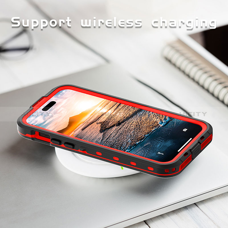 Custodia Impermeabile Silicone e Plastica Opaca Waterproof Cover 360 Gradi con Mag-Safe Magnetic HJ1 per Apple iPhone 14