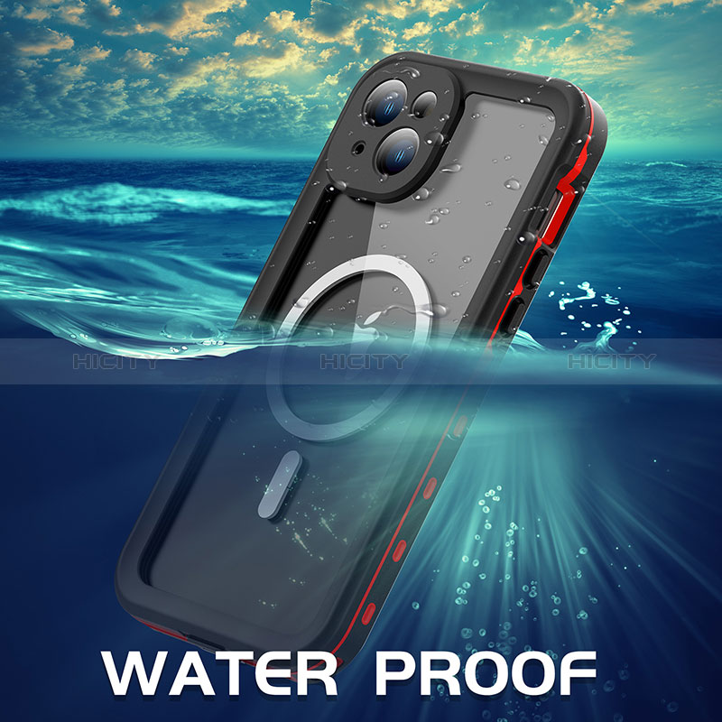 Custodia Impermeabile Silicone e Plastica Opaca Waterproof Cover 360 Gradi con Mag-Safe Magnetic HJ1 per Apple iPhone 14
