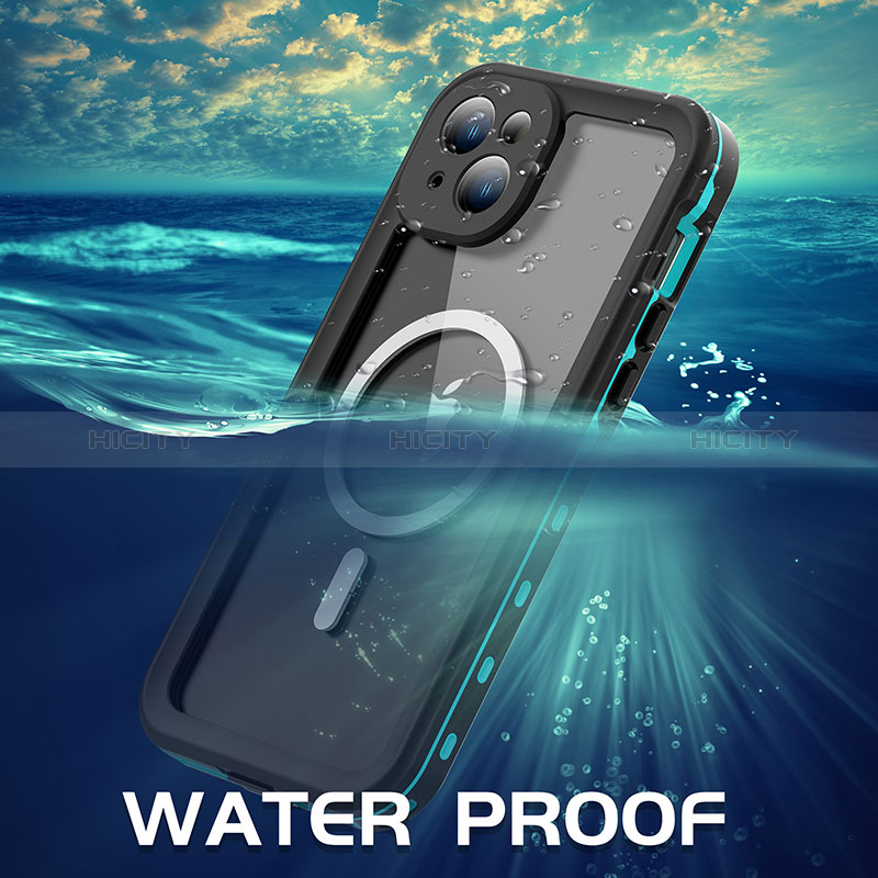 Custodia Impermeabile Silicone e Plastica Opaca Waterproof Cover 360 Gradi con Mag-Safe Magnetic per Apple iPhone 14 Plus