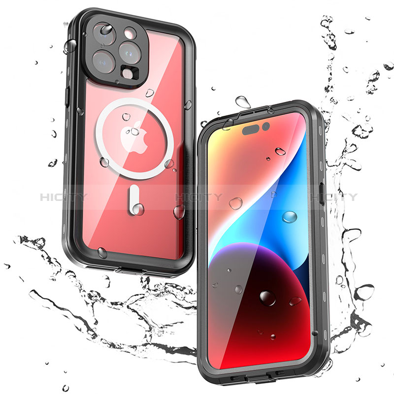 Custodia Impermeabile Silicone e Plastica Opaca Waterproof Cover 360 Gradi con Mag-Safe Magnetic per Apple iPhone 14 Pro