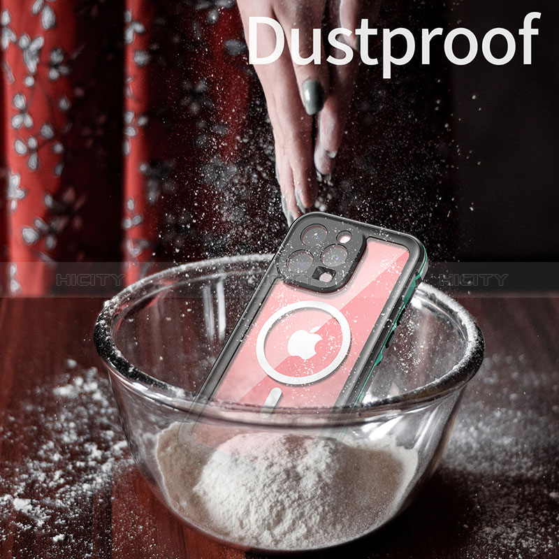 Custodia Impermeabile Silicone e Plastica Opaca Waterproof Cover 360 Gradi con Mag-Safe Magnetic per Apple iPhone 15 Pro