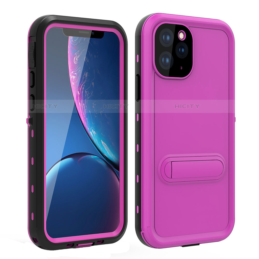 Custodia Impermeabile Silicone e Plastica Opaca Waterproof Cover 360 Gradi con Supporto per Apple iPhone 11 Pro