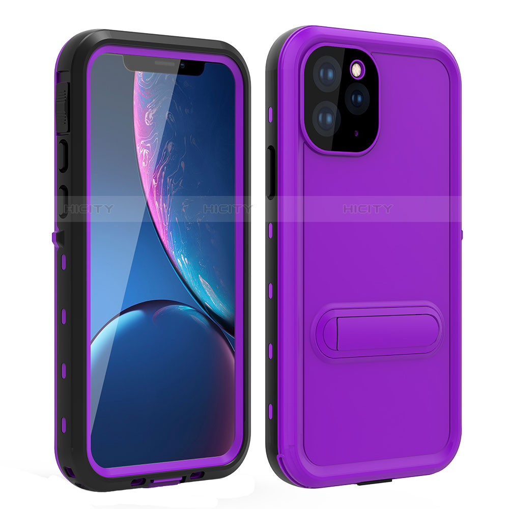 Custodia Impermeabile Silicone e Plastica Opaca Waterproof Cover 360 Gradi con Supporto per Apple iPhone 11 Pro