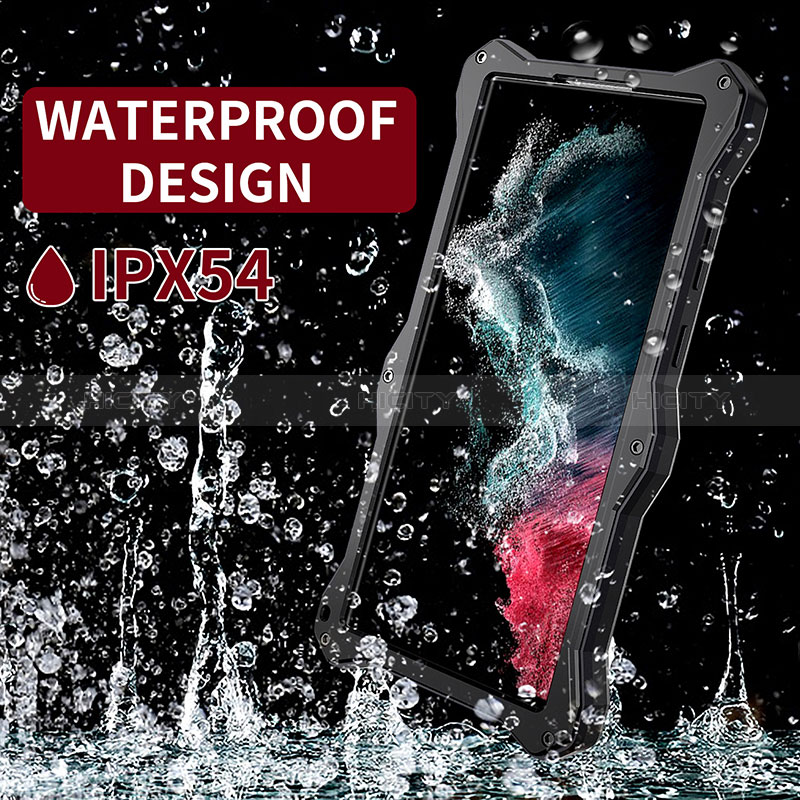 Custodia Impermeabile Silicone e Plastica Opaca Waterproof Cover 360 Gradi con Supporto per Samsung Galaxy S24 Ultra 5G