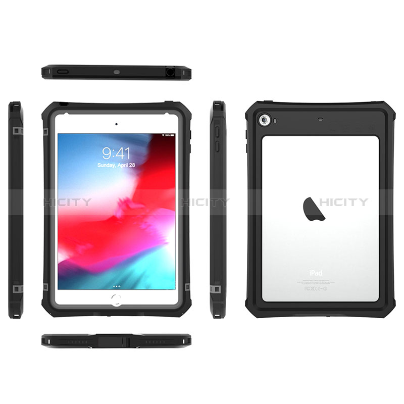 Custodia Impermeabile Silicone e Plastica Opaca Waterproof Cover 360 Gradi per Apple iPad Mini 4 Nero