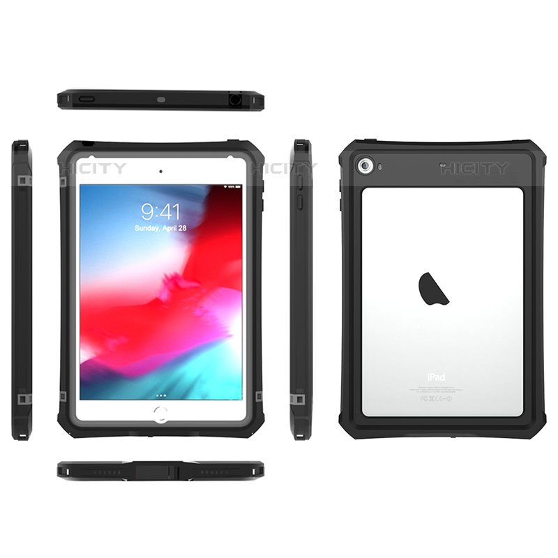 Custodia Impermeabile Silicone e Plastica Opaca Waterproof Cover 360 Gradi per Apple iPad Mini 5 (2019) Nero