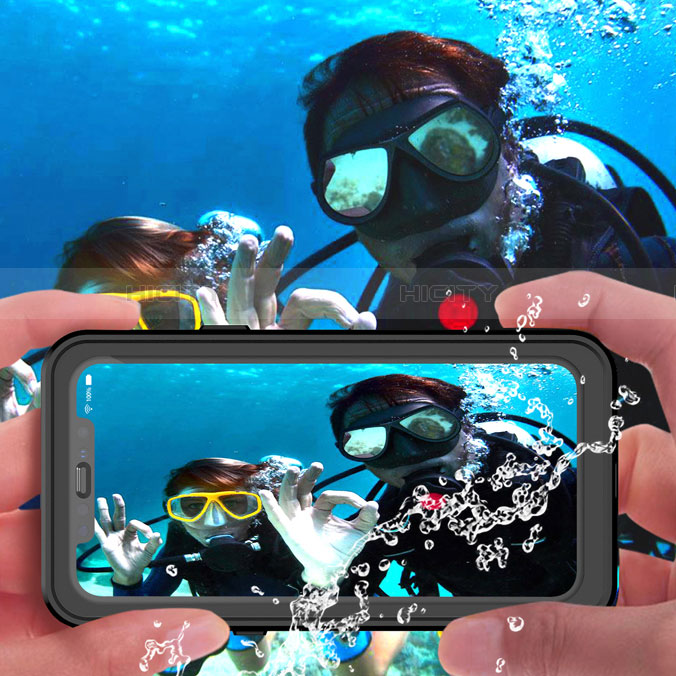 Custodia Impermeabile Silicone e Plastica Opaca Waterproof Cover 360 Gradi per Apple iPhone 11 Pro Max Nero